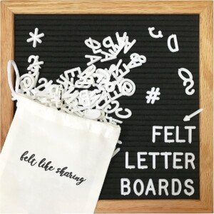10x10in Felt Letter Board with White Letters