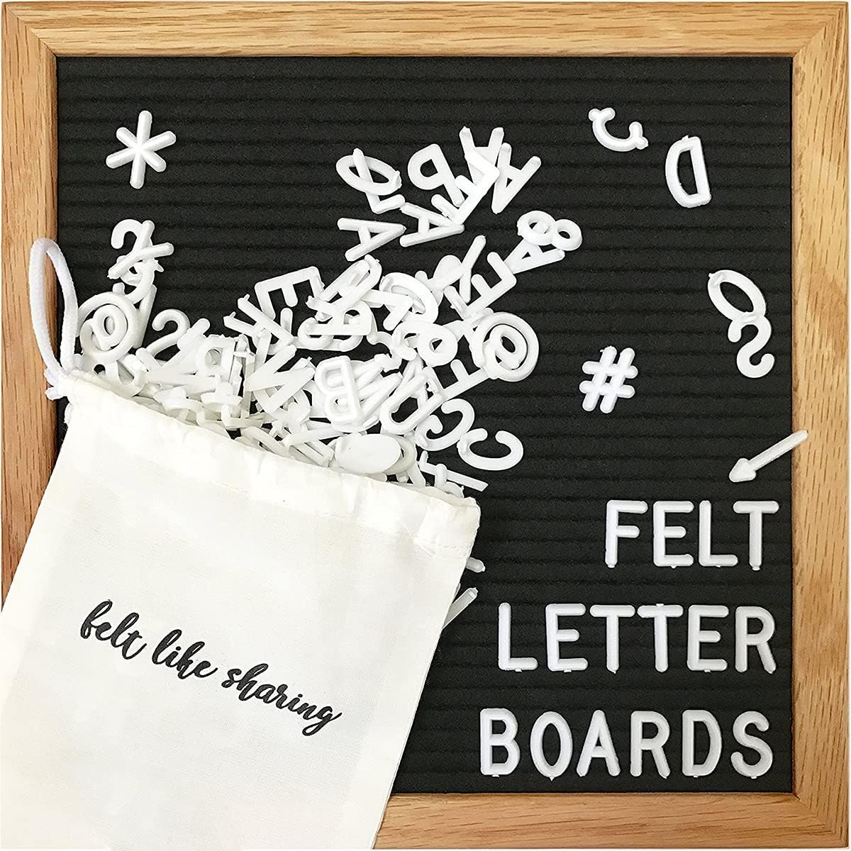 10x10in Felt Letter Board with White Letters