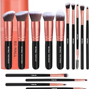 14 pcs Rose Golden Synthetic Makeup Brushes