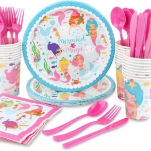 144-Piece Mermaid Party Supplies Set
