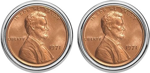 1971 Lincoln Cent BU Silver Plated Cufflinks