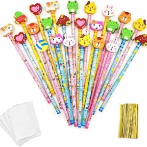 24 Colorful Pencil Set with Cartoon Eraser