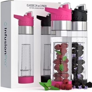 24oz Fruit Infuser Water Bottle, 2 Pack