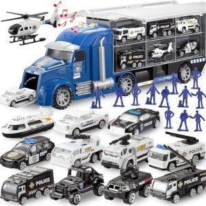 25-in-1 Police Rescue Truck Car Toy Set
