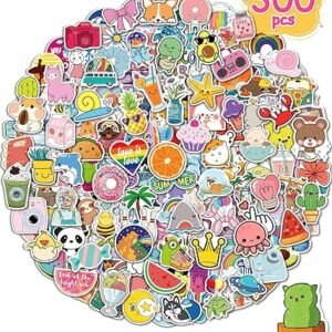 300 Pcs Cute Vinyl Waterproof Stickers