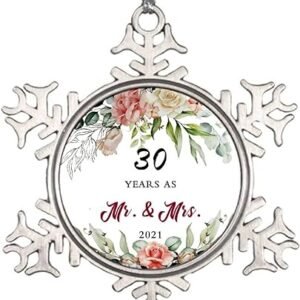 30th Wedding Anniversary Mr & Mrs Christmas Ornament