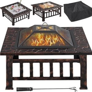 32in Outdoor Firepit with Spark Screen