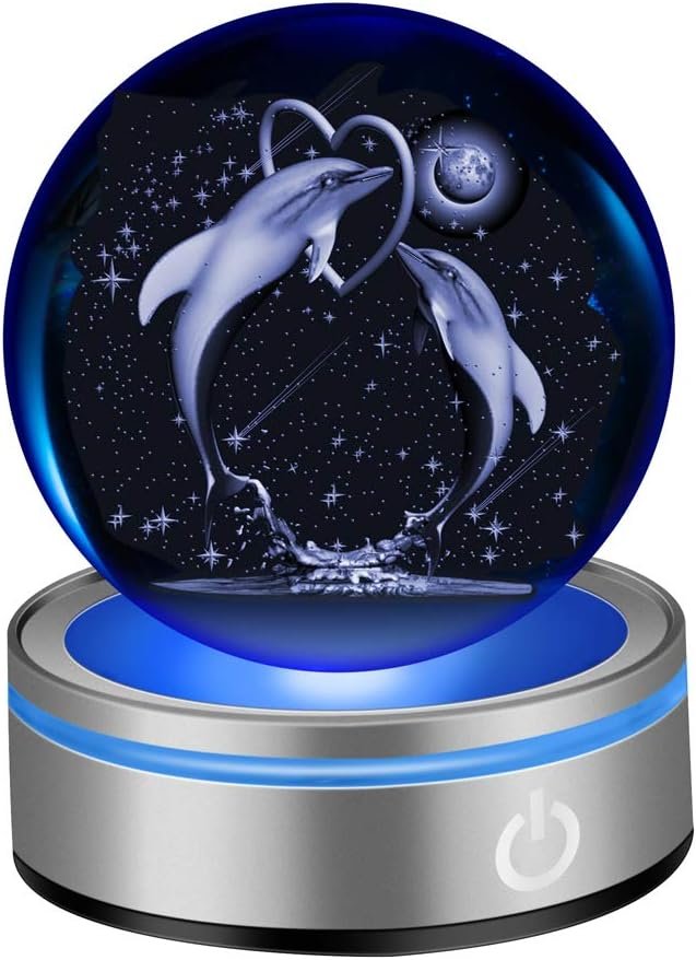 3D Dolphin Crystal Ball Night Lights