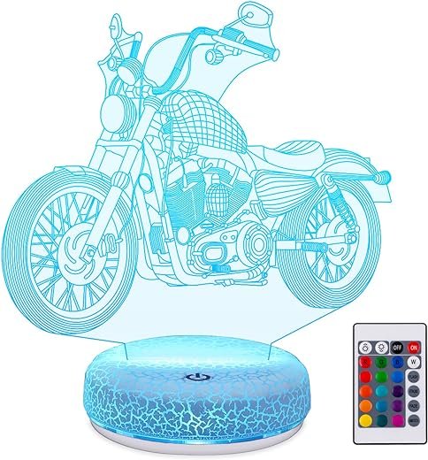 3D Motorcycle LED Night Light with Remote Control