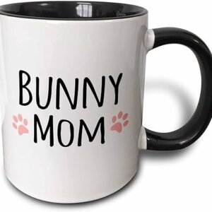3dRose Bunny Mom Mug, Pack of 1, Black