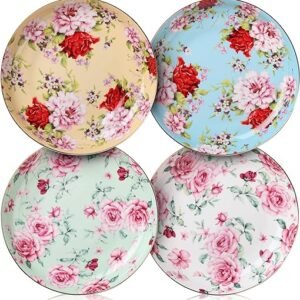 4-Piece Floral Dessert Plate Set