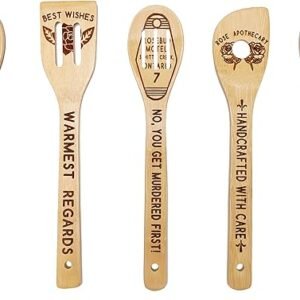 5 Pcs Schitt's & Friends Wooden Spoons Set