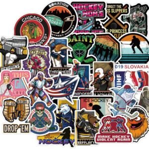 50Pcs Hockey Stickers - Waterproof Vinyl