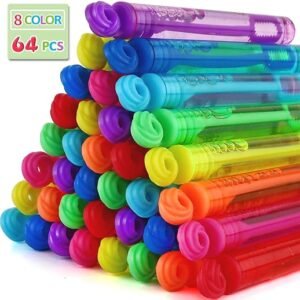 64-Pack Mini Neon Bubble Wands