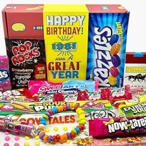 80s Candy Gift Basket for 43rd Birthday