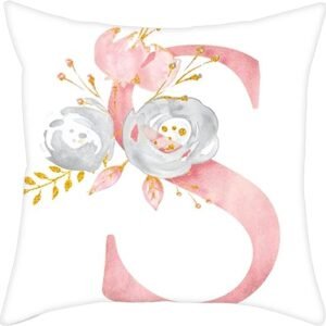 Alphabet Decorative Pillow Covers - Flower Letters