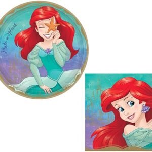 Ariel Party Supplies: Plates & Napkins for 16