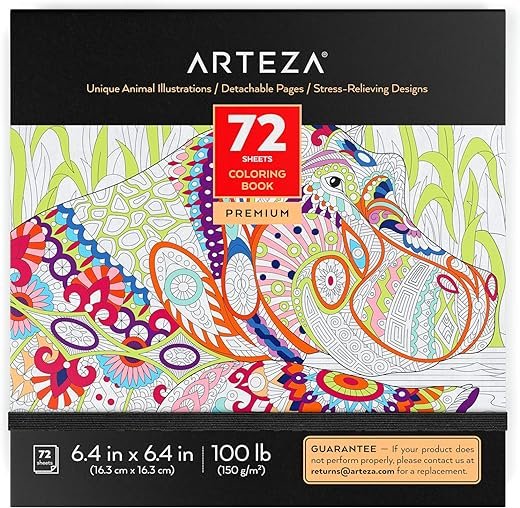 Arteza Adult Coloring Book - Animal Designs