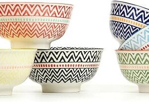 Assorted Colors Porcelain Serving Bowls, Set of 6