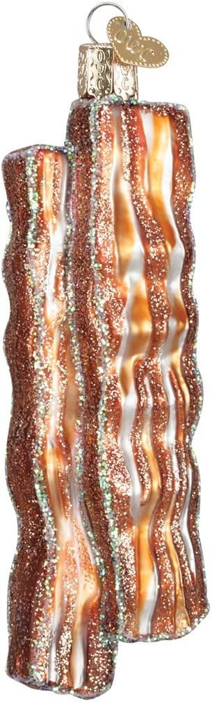 Bacon Strips Glass Christmas Ornaments