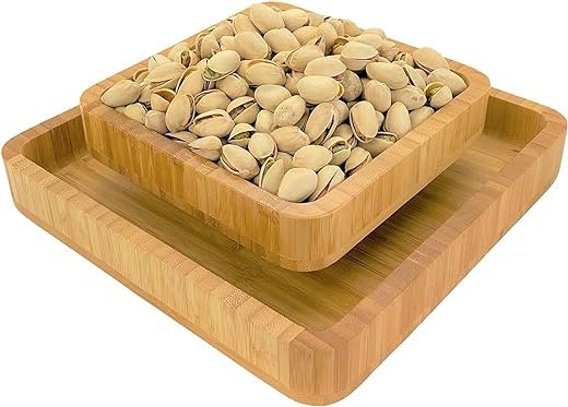 Bamboo Nut Bowl with Double Dish
