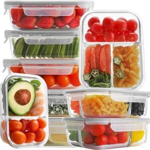 Bayco Glass Meal Prep Containers - 9 Pack