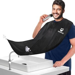 Beard Bib Apron with Suction Cups - Black