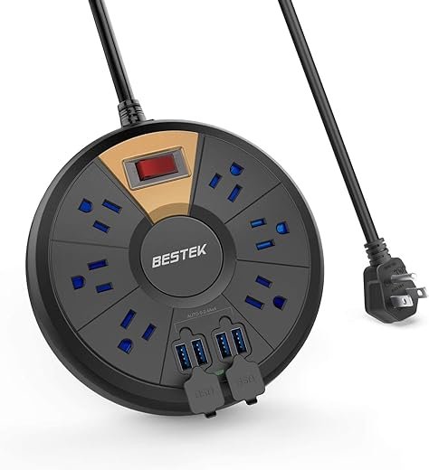 BESTEK Travel Power Strip with USB
