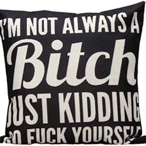 Bitch Pattern Funny Throw Pillow Cover