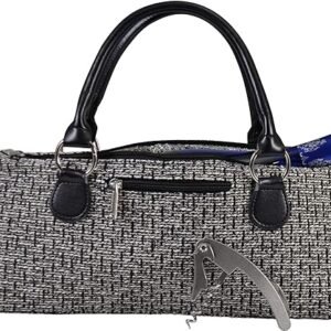 Black Tweed Wine Clutch Bag (Insulated)