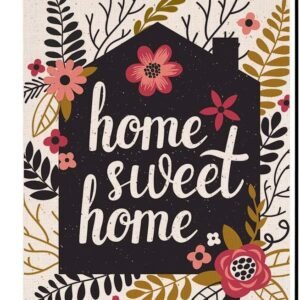 BLKWHT Home Sweet Home Flag - 12.5 x 18 Inch