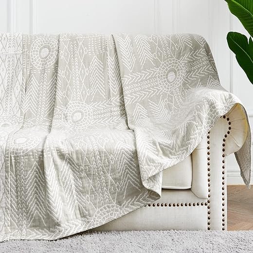 Boho Cotton Reversible Throw Blanket