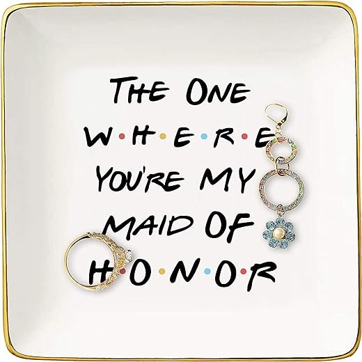Bride's Bridesmaid Gift - Friends TV Show Ceramic Jewelry Holder