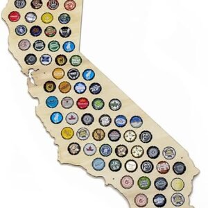 California Beer Cap Map - Cap Collector and Display
