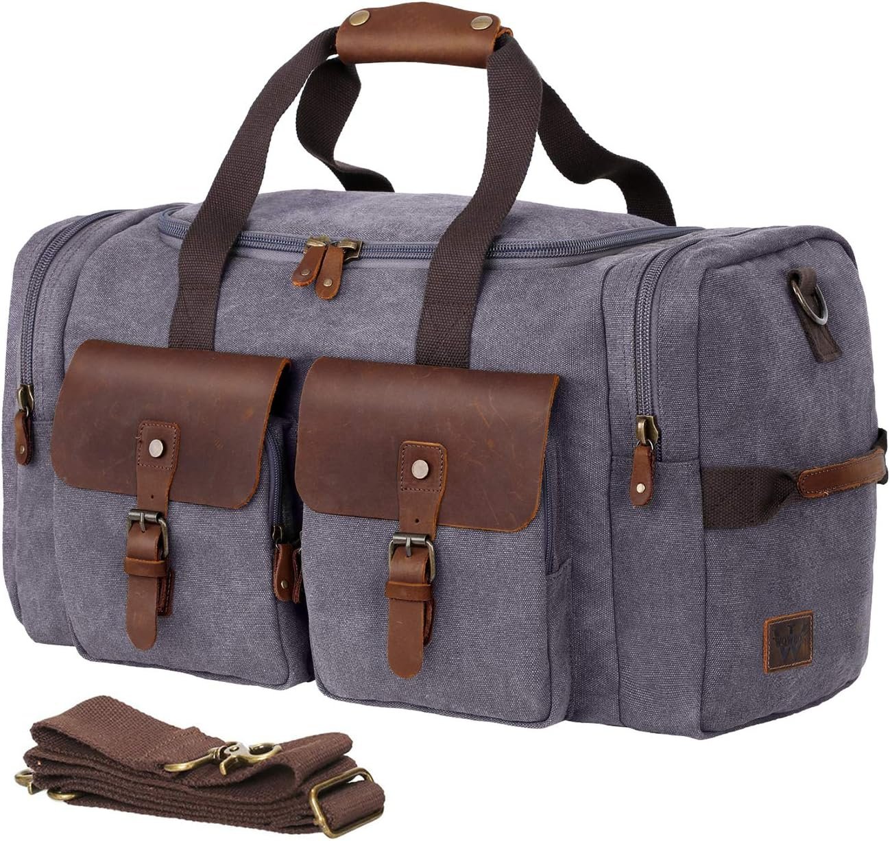 Canvas Duffle Bag with Shoe Compartment