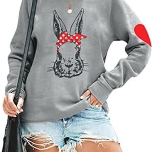 Cartoon Bunny Print Sweatshirt: Cute Rabbit Graphic