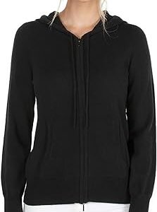 Cashmere Zip Hoodie Cardigan Sweater