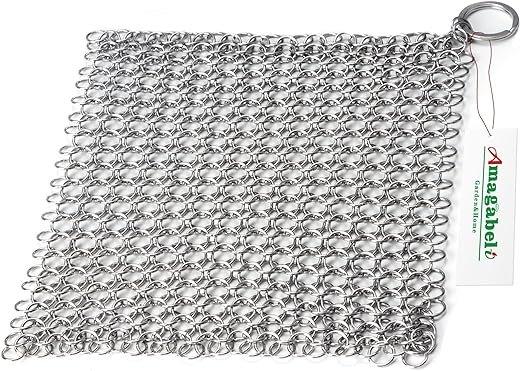 Cast Iron Cleaner: Premium 316 Stainless Steel Chainmail Scrubber
