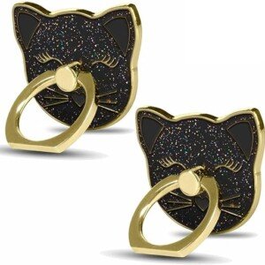 Cat Black Phone Ring Holder - Universal