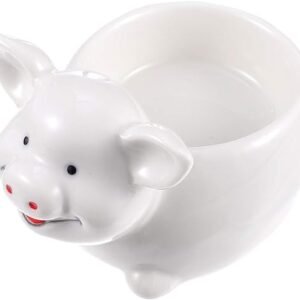 Ceramic Salad Bowl with Animal Pig Design