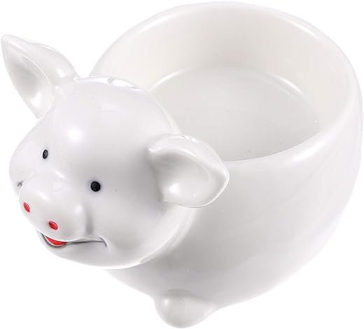 Ceramic Salad Bowl with Animal Pig Design