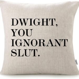 CHICCAT Linen Pillow Case - Dwight Ignorant S... Decor Gift 18 X 18