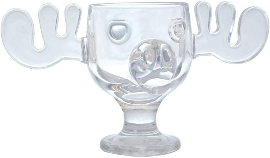 Christmas Moose Glass Mug Set - 2, 8oz
