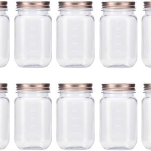 Clear Plastic Jars with Rose Gold Lids