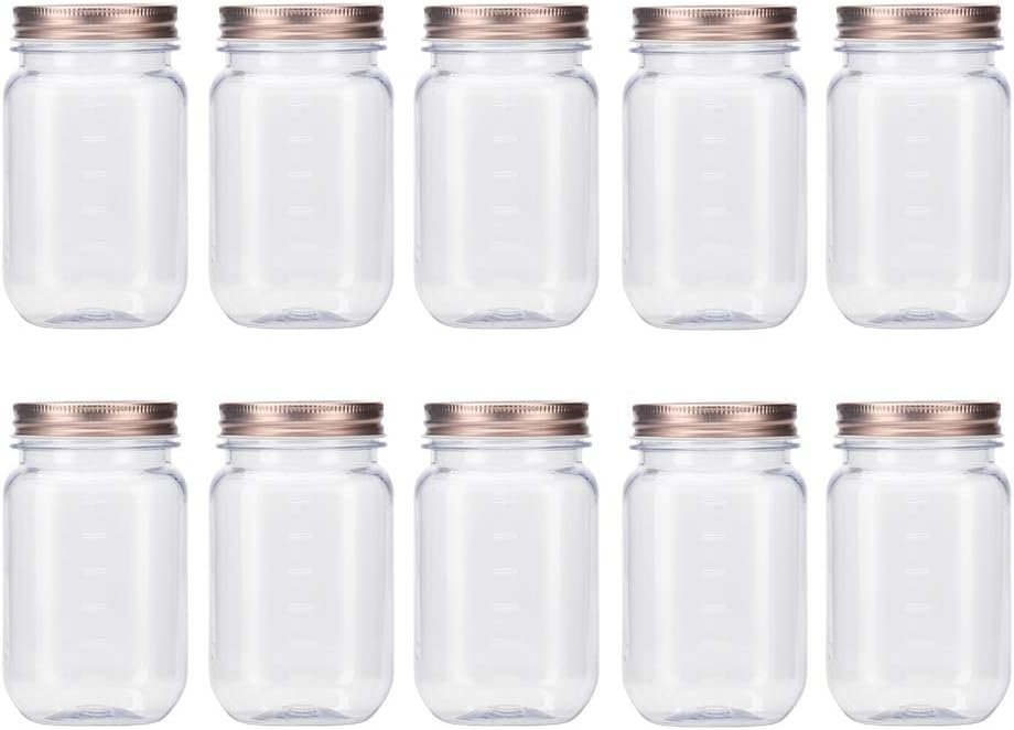 Clear Plastic Jars with Rose Gold Lids