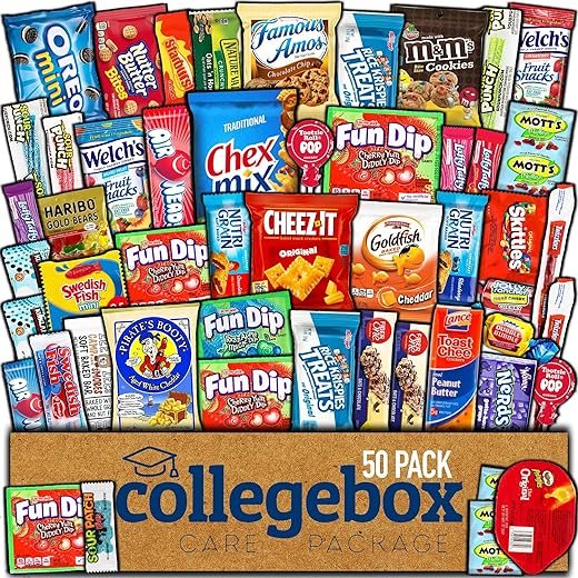 COLLEGEBOX Snack Box (50 Count) Valentines Variety