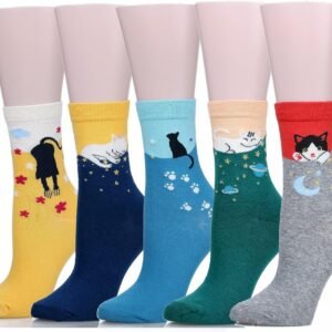 Colorful Cat Crew Socks Gift Pack