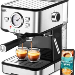 Compact Gevi Espresso Machine with Steamer