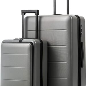 COOLIFE Luggage Set Carry-On Spinner (Titanium Gray)