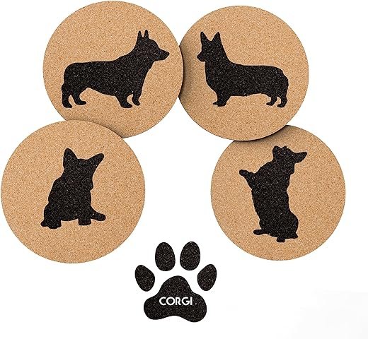 Corgi Lovers Cork Drink Coasters